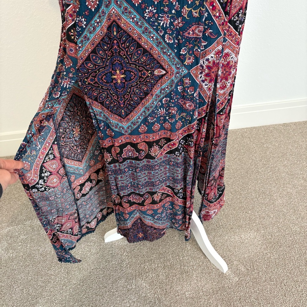 American Eagle Paisley Print Casual Maxi Dress with Slit Size XS - Picture 5 of 10